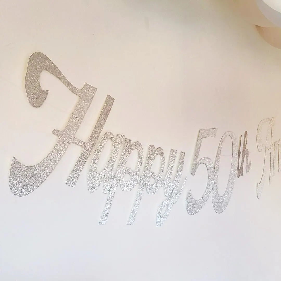 Personalised Name Happy Birthday Silver Glitter Banner