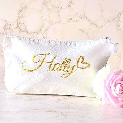 Personalised Name Makeup Bag, Gift for Birthday, Christmas, Hen do