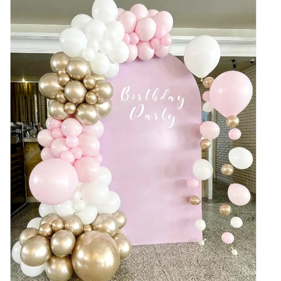 Pink, Gold and White Pastel Latex Balloon Garland