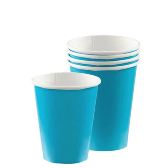 8pcs Blue Paper Party Cups - 9oz - Partyshakes Tableware