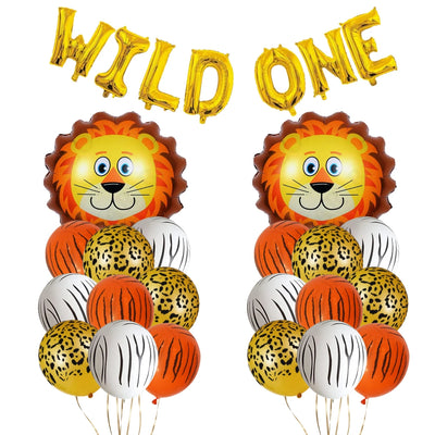 Wild One Lion Jungle Balloon Set for Kid's Birthday