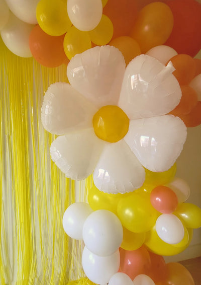 Sunflower Balloon Garland with Pastel Fringe for Summer Parties