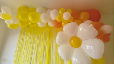 Sunflower Balloon Garland with Pastel Fringe for Summer Parties