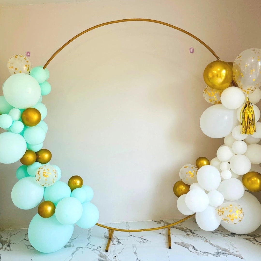 Tiffany Blue, White and Gold party Balloon Garland