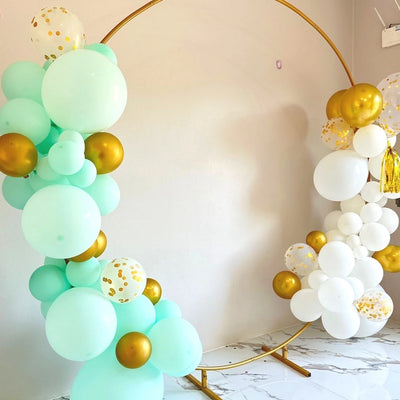 Tiffany Blue, White and Gold party Balloon Garland