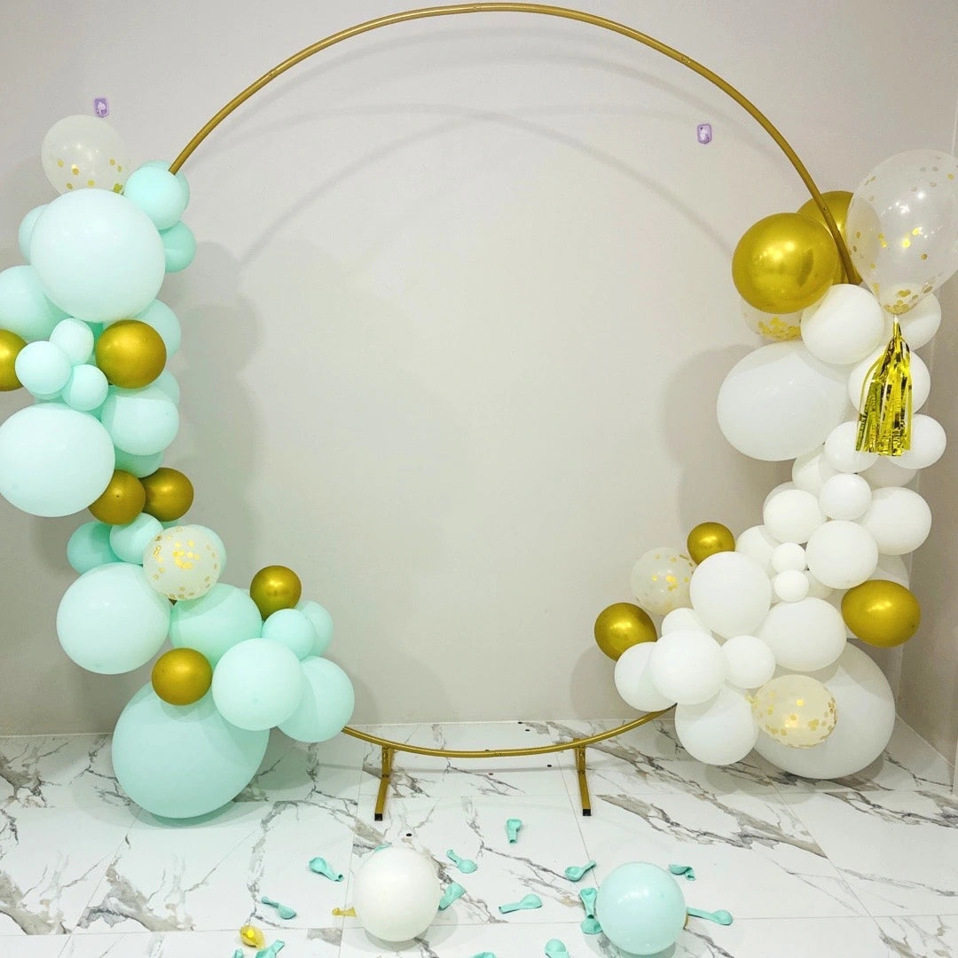 Tiffany Blue, White and Gold party Balloon Garland