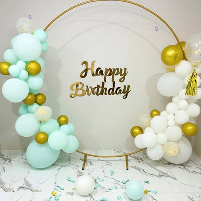 Tiffany Blue, White and Gold party Balloon Garland