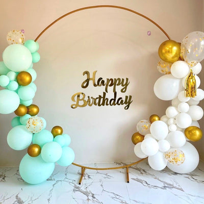 Tiffany Blue, White and Gold party Balloon Garland