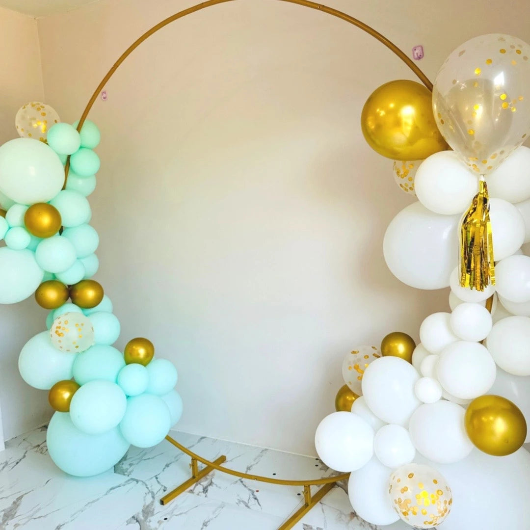 Tiffany Blue, White and Gold party Balloon Garland