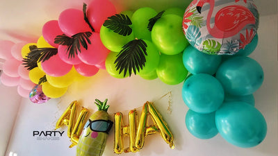 Tropical Summer Balloon Garland in Green and Yellow