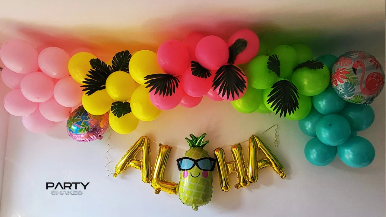 Tropical Summer Balloon Garland in Green and Yellow