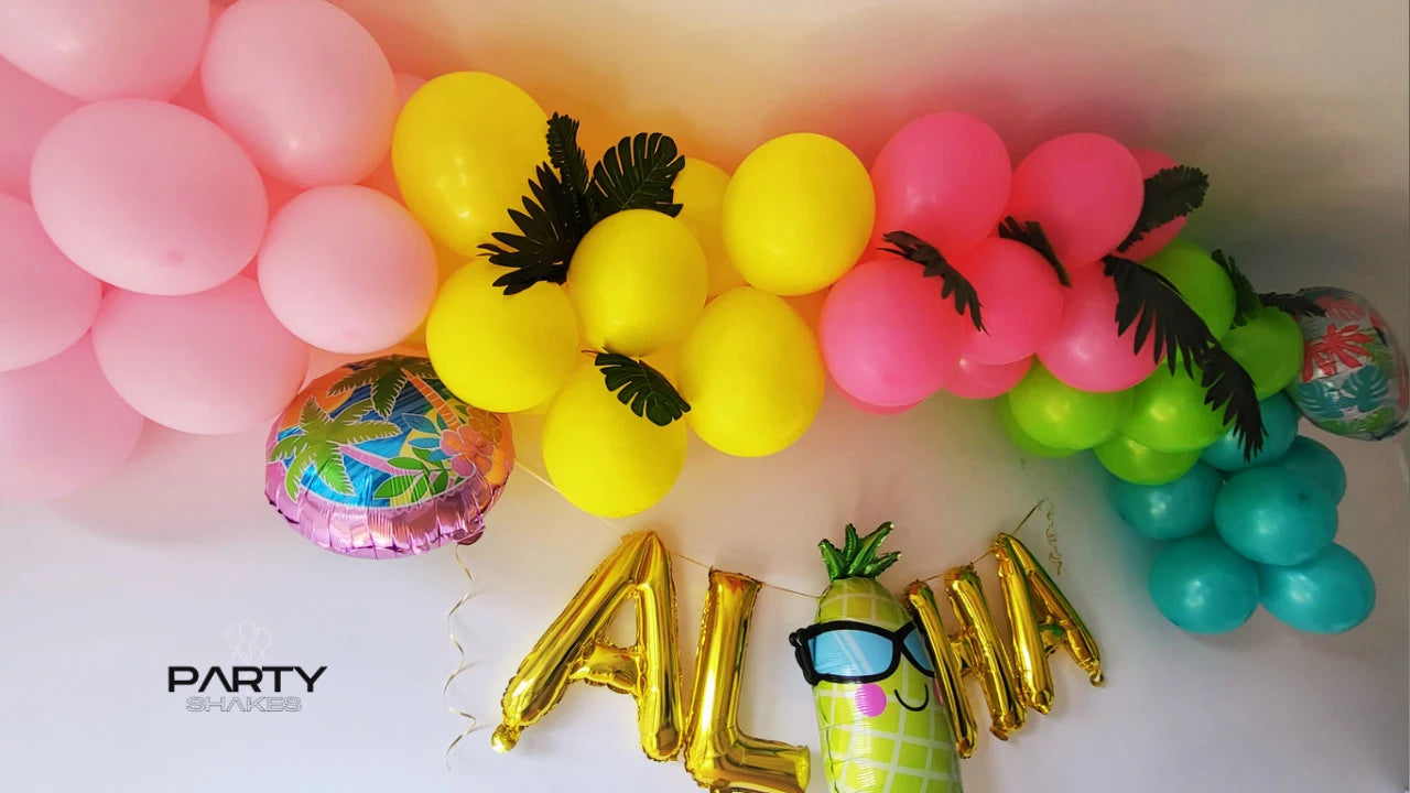 Tropical Summer Balloon Garland in Green and Yellow