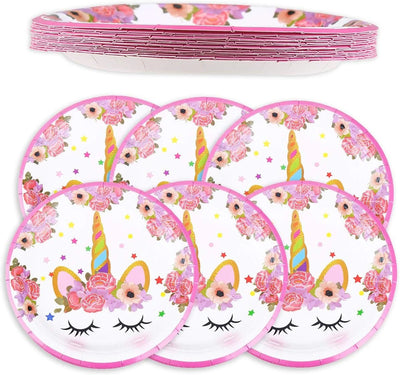 Unicorn Birthday Party Tableware Set for 6 Guests