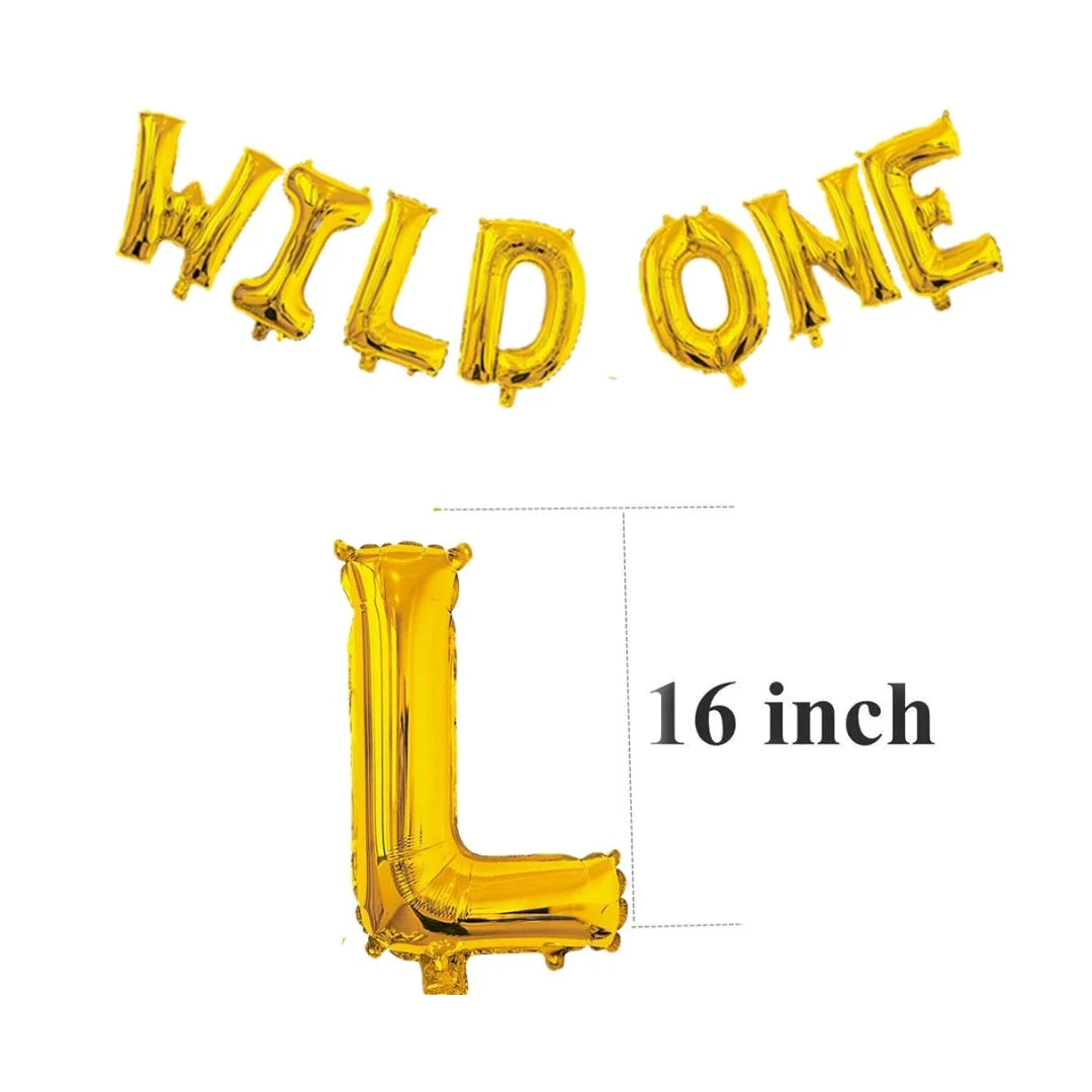 Wild One Jungle Balloon Set for Kids Birthday