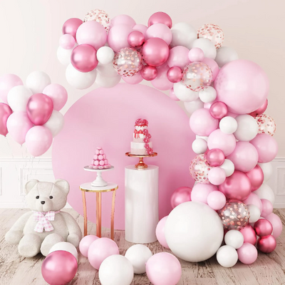 Double Layered Pink and White Princess Decoration - Partyshakes Balloons