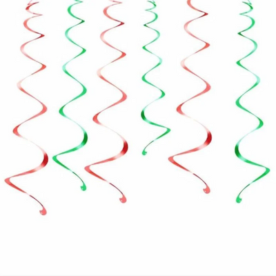 6pcs Christmas Hanging Swirls - Partyshakes Christmas Balloons