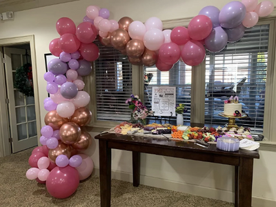 Double Layered Pink, Purple and Rose Gold Latex Balloon Garland - Partyshakes Balloons