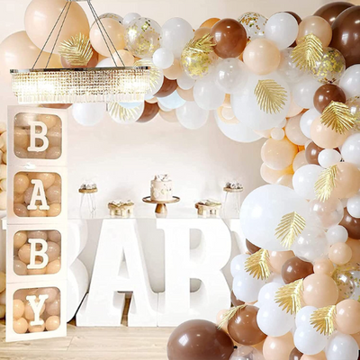 Coffee Brown, White and Blush Balloon Garland Arch - Partyshakes Balloons