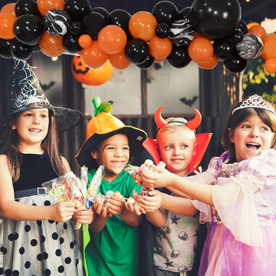 DIY Black and Orange Balloon Garland Arch Kit, 18inch Black Balloon for Halloween - Partyshakes Balloons