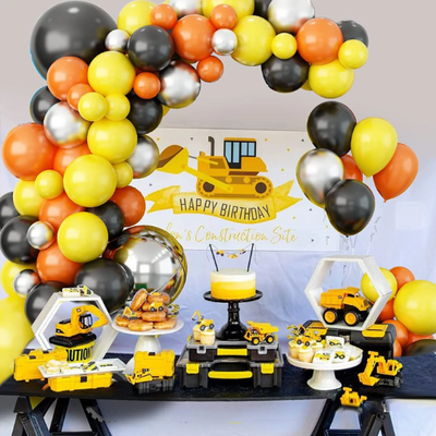 Black, Yellow and Silver Balloon Garland, Summer Balloon Decoration - Partyshakes balloons