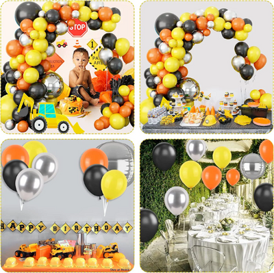 Black, Yellow and Silver Balloon Garland, Summer Balloon Decoration - Partyshakes balloons