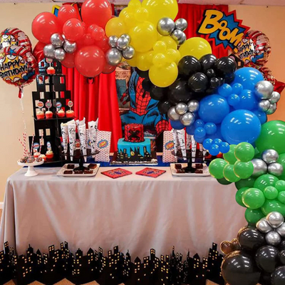 Giant Rainbow Balloon Garland  for Birthdays and Super hero decoration