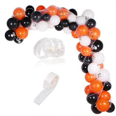 54 Piece Bat and Skull Halloween Balloon Garland Set, Bat and Skull Balloon - Partyshakes Balloons