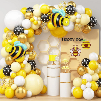 Bee Balloon Garland Arch, Bumble Bee Balloons for Summer Balloon Decorations - Partyshakes balloons