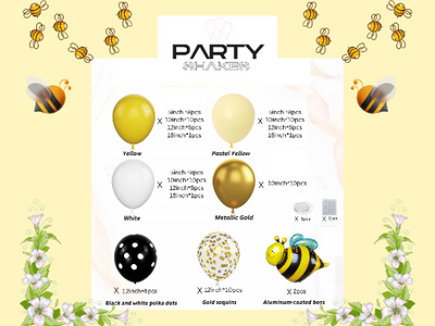 Bee Balloon Garland Arch, Bumble Bee Balloons for Summer Balloon Decorations