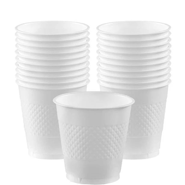 10pcs White Party Plastic Cups - 366ml - Partyshakes Tableware