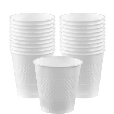 10pcs White Party Plastic Cups - 366ml - Partyshakes Tableware