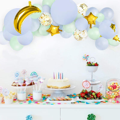 Double Layered Twinkle Little Star Theme Balloons with Moon and Star for Birthdays - Partyshakes Balloons