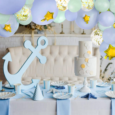 Our carefully selected high-quality double-stuffed/layered Macaron Blue with Gold Foil Moon and Stars Arch will add a touch of elegance and ensure long-lasting, visually stunning decor that will elevate any occasion. Whether you're celebrating a birthday, shower, or milestone, this stunning backdrop will add a touch of elegance to your event