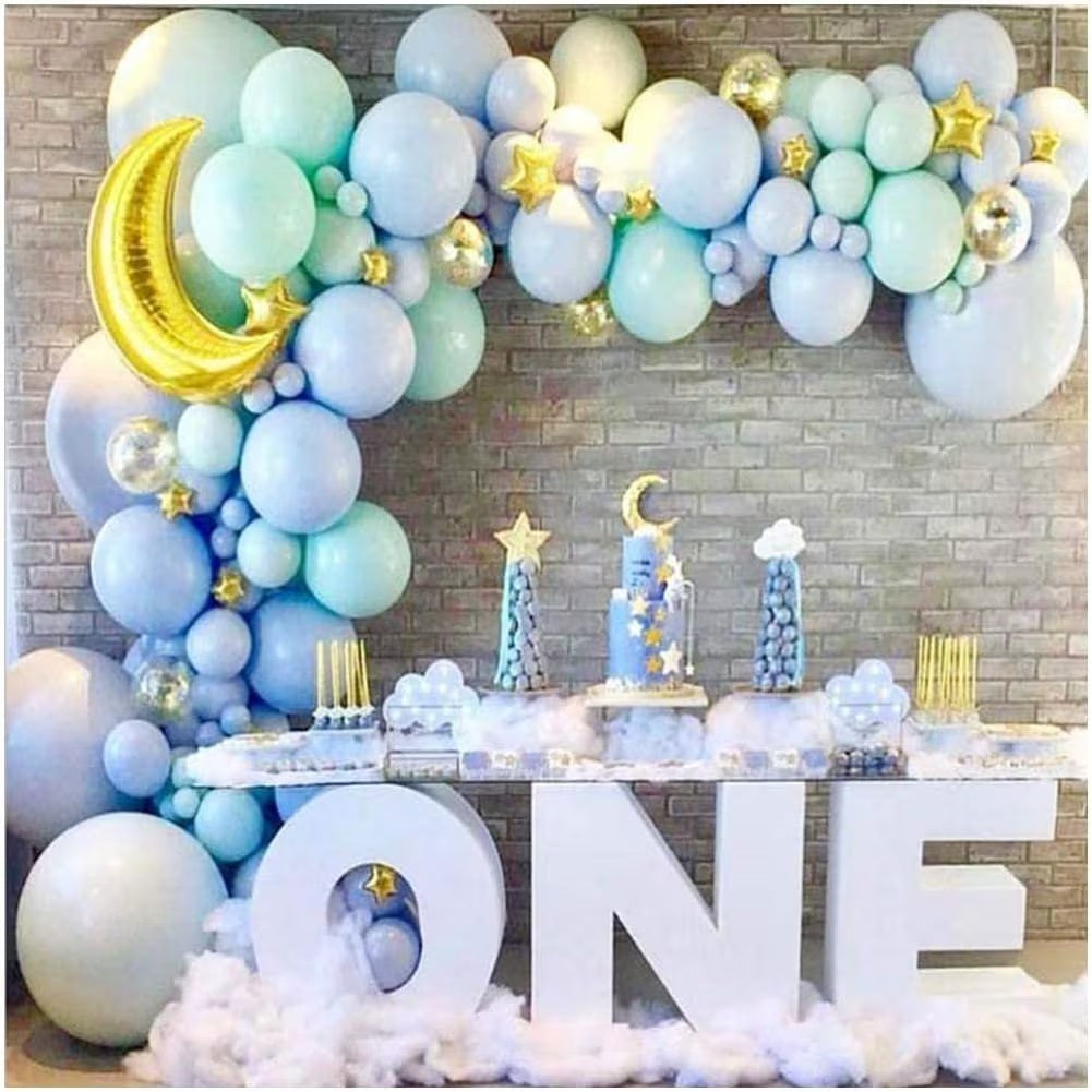Double Layered Twinkle Little Star Theme Balloons with Moon and Star for Birthdays - Partyshakes Balloons