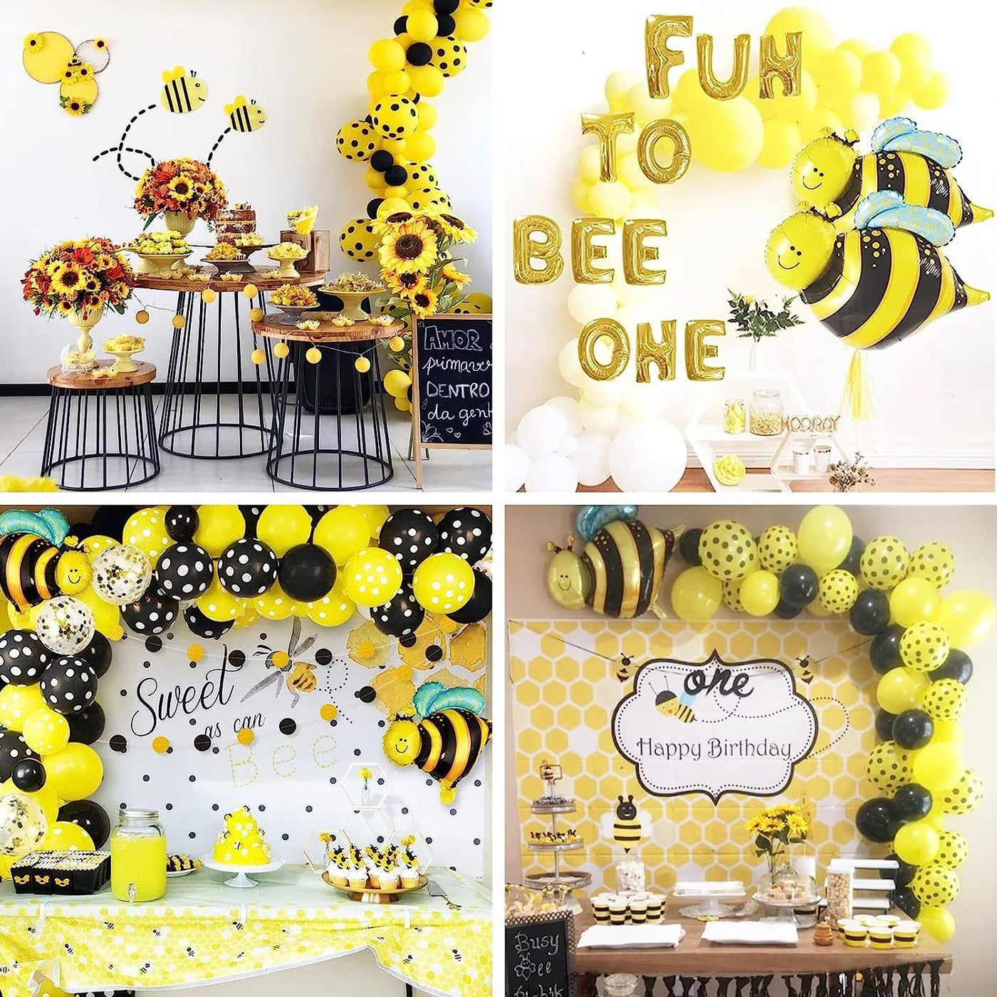 Bee Balloon Arch Garland has everything required for your summer decor. It's ideal for Easter, Gender reveals, birthdays, baby showers, graduations, and seasonal occasions. The latex balloons are biodegradable and made with natural materials, perfect for impressing your visitors.