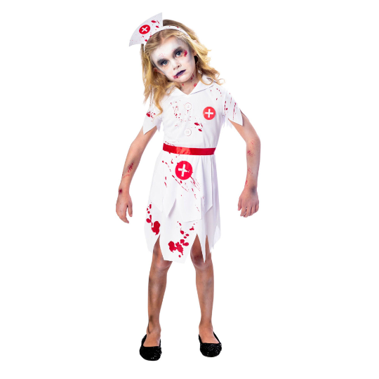 Kid's Zombie Nurse Costume for Halloween, Spooky Zombie Nurse