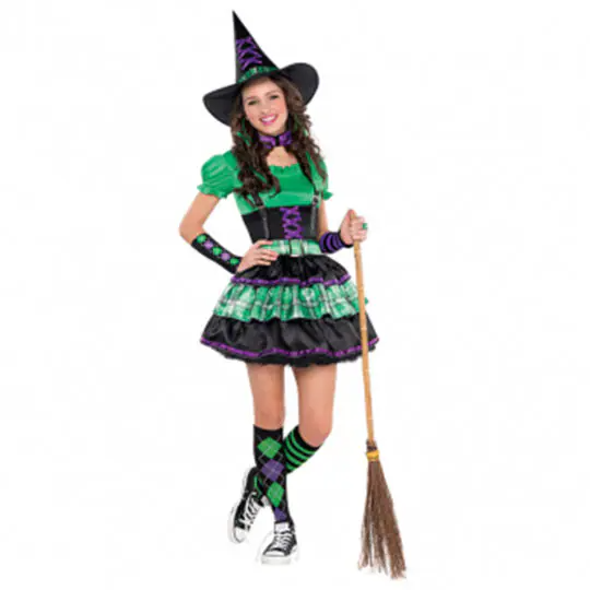 Halloween Kids Green Witch Costume for Kids, Girls Wicked Witch Halloween Costume