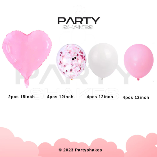 Pastel Pink Balloon Bouquet, 14pcs Balloon Bundle