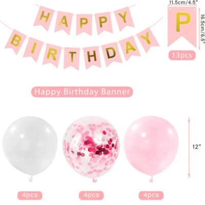 Create an elegant and enjoyable atmosphere with a Pink And Gold Happy Birthday Banner, adorned with Rose Gold Balloons Bunting. Make your guests feel special and enhance a birthday celebration with this stylish decoration. Perfect for any age and occasion, this striking decoration is versatile and will elevate your event.