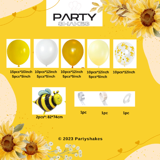 Bumble Bee Balloons Garland for Summer Balloon Decorations - Partyshakes balloons