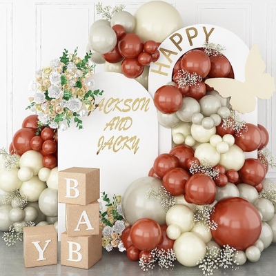 DIY Chocolate and White Sand Balloon Garland Arch, 18inch Ivory White Balloon Arch
