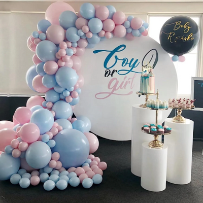 Pink and Blue Gender Reveal and Baby Shower Balloon Garland