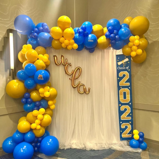 Blue and Yellow Party Balloon Garland, Giant 18inch Blue and Yellow Balloon