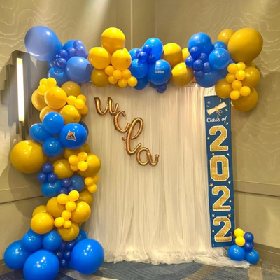 Blue and Yellow Party Balloon Garland, Giant 18inch Blue and Yellow Balloon - Partyshakes balloons