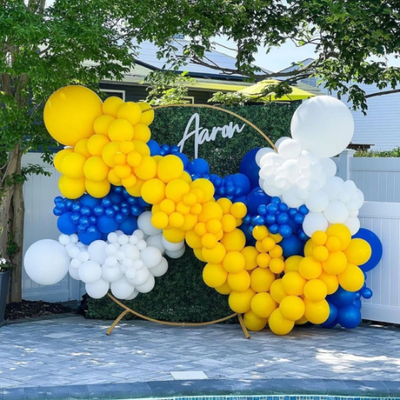 Blue and Yellow Party Balloon Garland, Giant 18inch Blue and Yellow Balloon - Partyshakes balloons