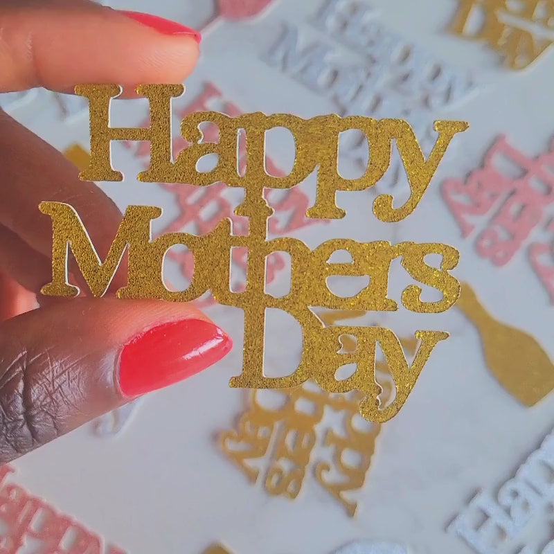 Gold, Rose Gold Happy Mothers Day Table Confetti Decoration