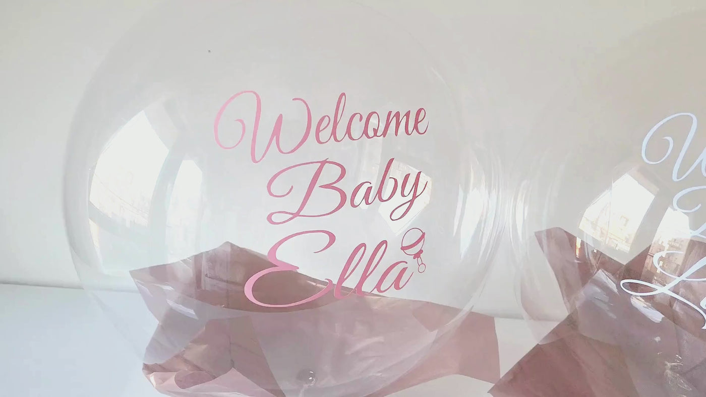 24" Personalised Clear Orb Baby Shower Balloon