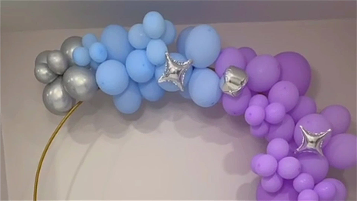 Blue and Purple Frozen Balloon Garland for Birthday Parties