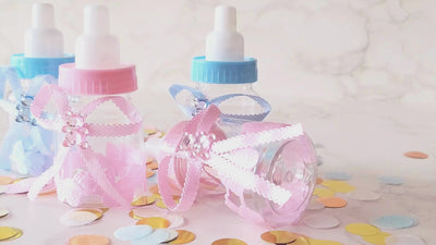 12pcs Pink and Blue Baby Shower Fillable Bottles