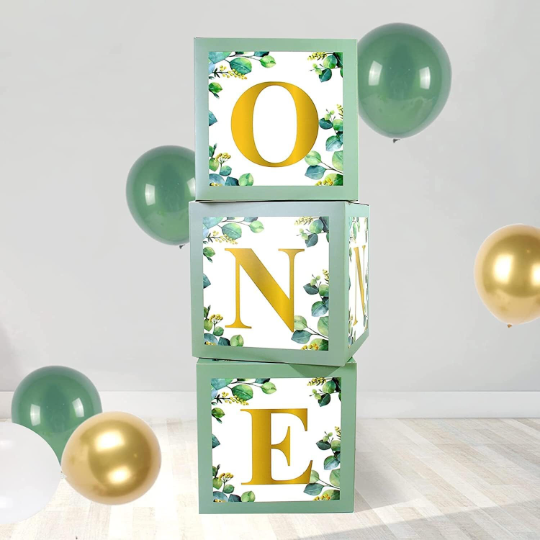 Enhance the ambience of your child's first birthday or baby shower with our 3pcs Sage Green ONE Blocks. These decorative blocks, adorned with gold letters, are also a lovely addition to any home decor. Perfect for gender reveal and kids' birthdays, these blocks are a unique and elegant choice.